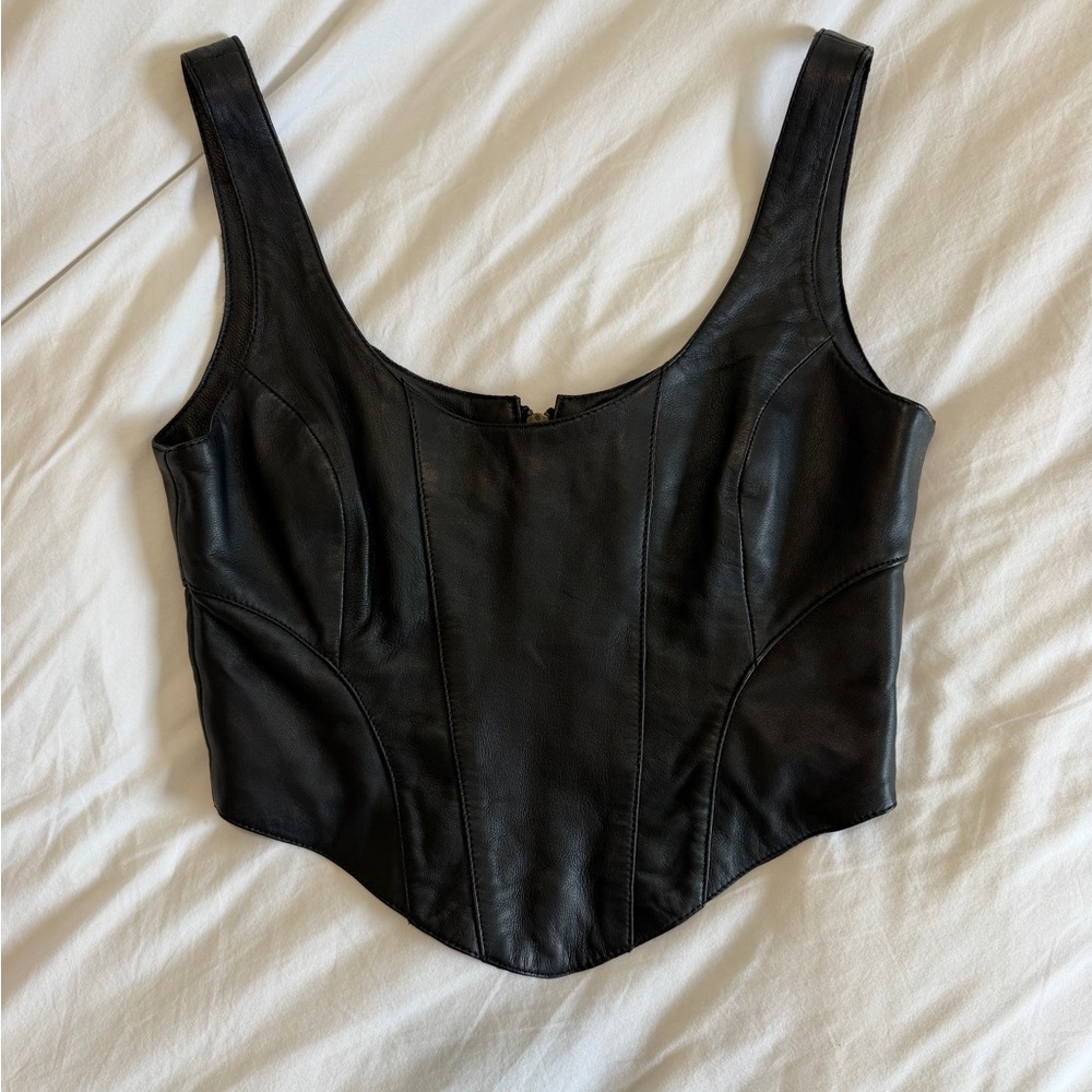 Understated Leather Mustang Bustier in Black - Picture 2 of 7